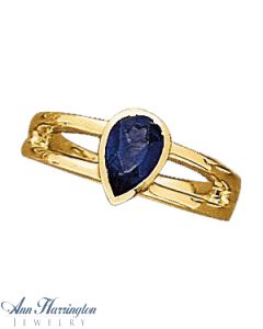 14k Yellow or White Gold 8x5 mm Pear Shape Split Shank Bezel Ring Setting