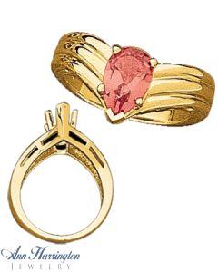 14k Yellow or White Gold 9x6 mm Pear Shape Ring Setting