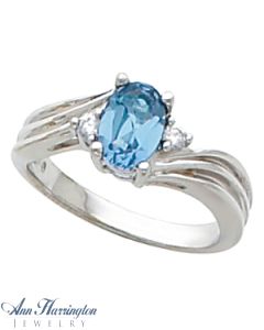 14k White or Yellow  Gold 7x5 and 8x6 mm Oval Ring Setting