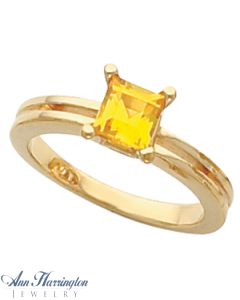 14k Yellow or White Gold 5x5, 6x6 and 7x7 mm Princess or Square Cut Ring Setting