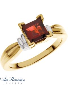 14k 2-Tone or White Gold 6x6 mm Princess or Square Cut Ring Setting