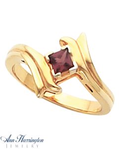 14k Yellow or White Gold 3.5x3.5, 4x4, 4.5x4.5, 5x5 and 5.5x5.5 mm Princess or Square Cut Bypass Ring Setting