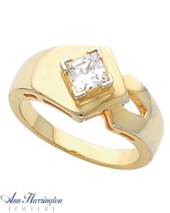14k Yellow or White Gold 3.5x3.5, 4x4, 4.5x4.5, 5x5 and 5.5x5.5 Princess or Square Cut Ring Setting