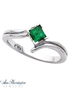14k White or Yellow Gold 4x4 mm Princess or Square Cut Bypass Ring Setting