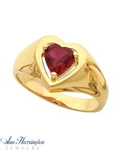 14k Yellow or White Gold 6x6 mm Heart Ring Setting