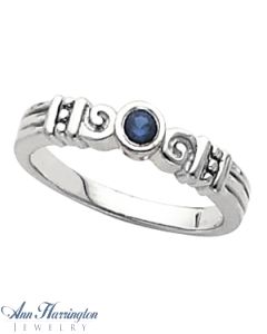 14k White or Yellow 3, 4 and 5 mm Round Scroll Bezel Set Ring Setting