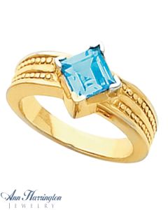 14k Yellow or White Gold 4x4, 5x5 and 6x6 mm Princess or Square Cut Ring Setting