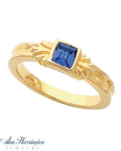 14k Yellow or White Gold 3x3 and 4x4 mm Princess or Square Cut Bezel Set Ring Setting