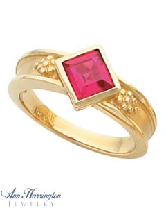 14k Yellow or White Gold 4x4, 5x5 and 6x6 mm Princess or Square Cut Bezel Set Ring Setting