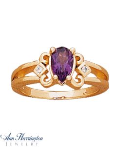 14k Yellow or White Gold 9x6 mm Pear Shape Split Shank Scroll Design Ring Setting