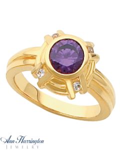 14k Yellow or White Gold 5,  6 and 7 mm Round Bezel Ring Setting