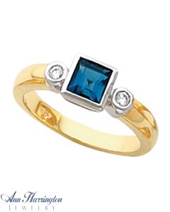 14k 2-Tone or White Gold 5x5 and 6x6 mm Princess or Square Cut Bezel Ring Setting