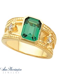 14k Yellow or White Gold 6x4, 7x5, 8x6 and 9x7 mm Emerald Bezel Set Ring Setting