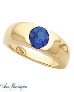 14k Yellow or White Gold 5, 6 and 7 mm Round Bezel Set Ring Setting