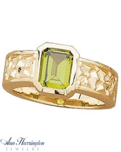 14k Yellow or White Gold 8x6 and 9x7 mm Emerald Bezel Ring Setting