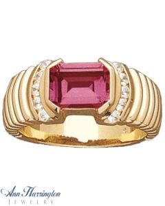 14k Yellow or White Gold 7x5 and 8x6 mm Emerald Channel Set Ring Setting