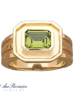 14k Yellow or White Gold 8x6 mm Emerald Bezel Set Ring Setting