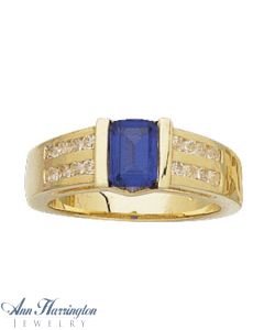 14k Yellow or White Gold 7x5 mm Emerald Channel Set Ring Setting