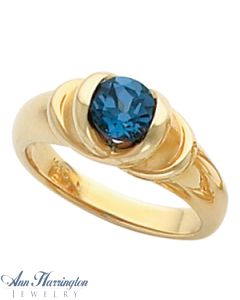 14k Yellow or White Gold 6 mm Round Ring Setting