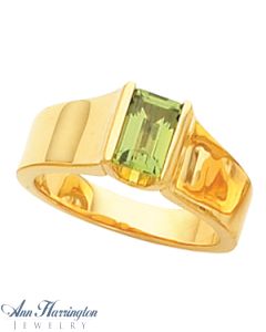 14k Yellow or White Gold 7x5 mm Emerald Channel Set Cathedral Ring Setting