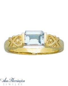 14k Yellow or White Gold 7x5 mm Emerald Channel Set Ring Setting