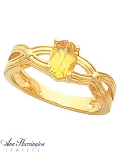 14k Yellow or White Gold 7x5 mm Oval Ring Setting