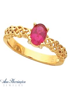 14k Yellow or White Gold 7x5 mm Oval Braided Style Ring Setting