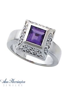 14k White or Yellow Gold 6x6 mm Princess or Square Cut Bezel Ring Setting