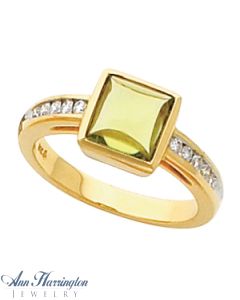 14k Yellow or White Gold 7x7 mm Square Cabochon Bezel Ring Setting