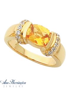14k Yellow or White Gold 8x6 mm Cushion Channel Set Ring Setting
