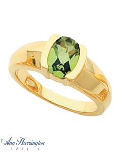 14k Yellow or White Gold 8x6 mm Cushion Semi Bezel Ring Setting