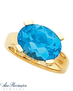 14k Yellow or White Gold 11x9, 12x10 and 14x10 Oval Ring Setting, G1210