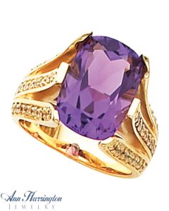 14k Yellow or White Gold 14x10 mm Cushion Ring Setting