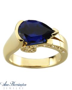 14k Yellow or White Gold 12x8 mm Pear Shape Ring Setting, G1279