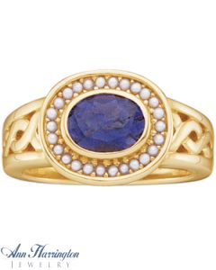 14k Yellow or White Gold 8x6 mm Oval Bezel Vintage Style Ring Setting