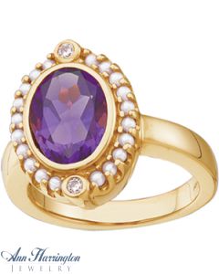 14k Yellow or White Gold 10x8 mm Oval Bezel Set Vintage Style Ring Setting