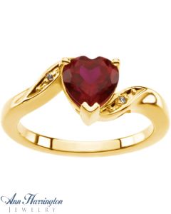 14k Yellow or White Gold 7x7 mm Heart Ring Setting