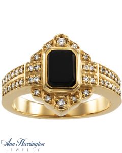 14k Yellow or White Gold 7x5 mm Emerald Antique Style Bezel Ring Setting