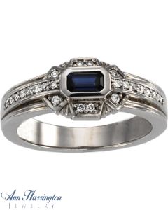 14k White or Yellow Gold 5x3 mm Emerald Antique Style Bezel Set Ring Setting