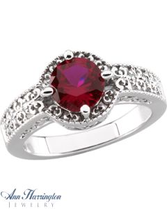 14k White or Yellow Gold 7 mm Round Vintage Style Ring Setting