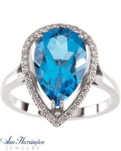 14k White or Yellow Gold 14x9 mm Pear Shape Antique Syle Ring Setting