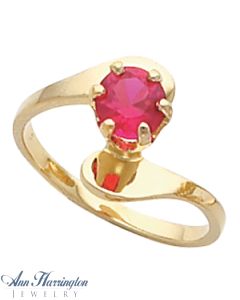 14k Yellow or White Gold 6 mm Round Bypass Ring Setting
