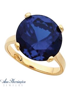 14k Yellow or White Gold 5, 7, 8, 9, 11, 12, 14 and 16 mm Round Ring Setting, G192