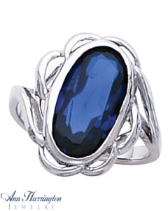 14k White or Yellow Gold 14.5x8 mm Oval Bezel Set Ring Setting