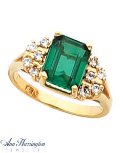 14k Yellow or White Gold 9x7 mm Emerald Ring Setting, G277