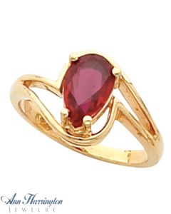 14k Yellow or White Gold 5x3, 6x4, 7x5 and 9x6 mm Pear Shape Ring Setting