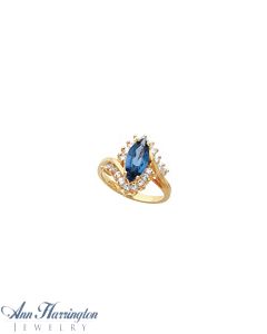 14k Yellow or White Gold 6x3, 8x4, 10x5 and 12x6 mm Marquise Ring Setting