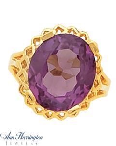 14k Yellow or White Gold 7x5, 8x6, 9x7, 10x8, 11x9, 12x10 and 14x12 mm Oval Ring Setting, G433