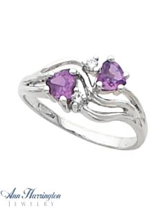14k White or Yellow Gold 4x4 mm Double Heart 2-Stone Ring Setting