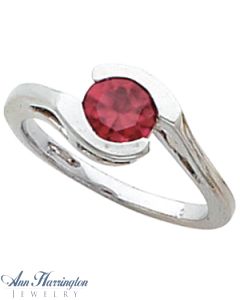 14k White or Yellow Gold 5.8, 6.5, 7, 8.2 and 8.8 mm Round Semi Bezel Set Bypass Ring Setting